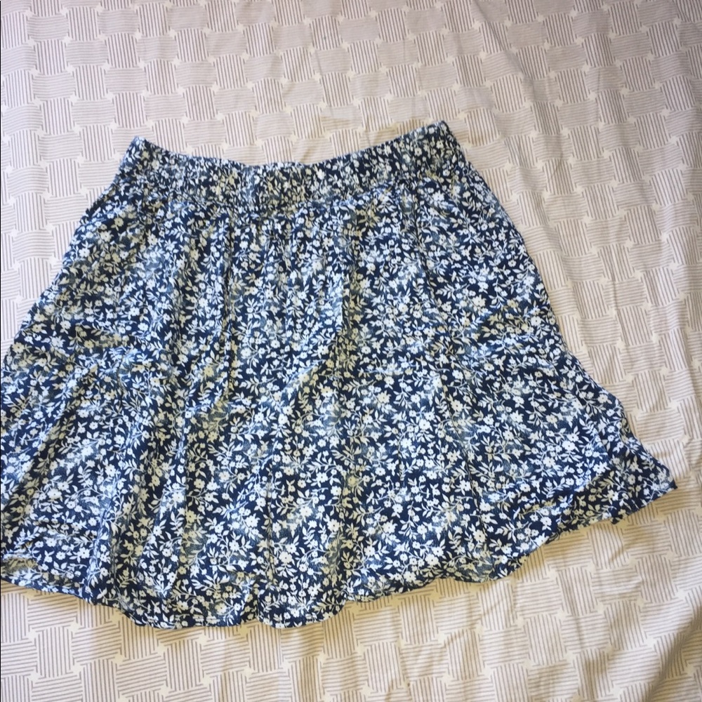 Hollister skater skirt with white flower pattern